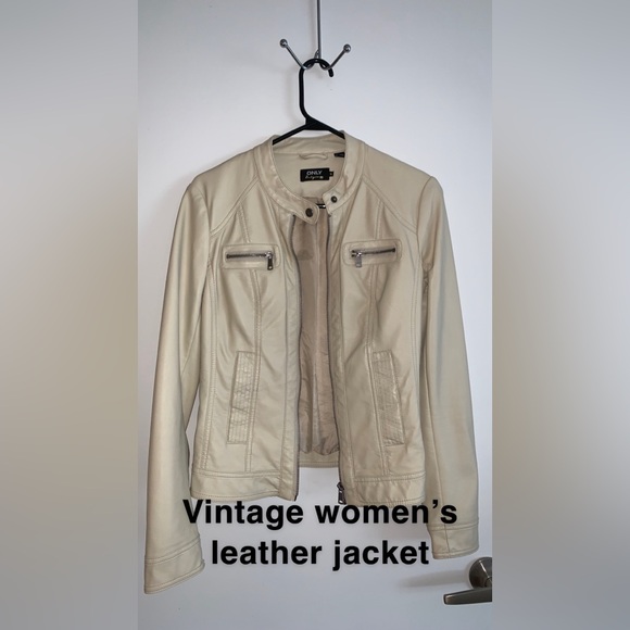 Vintage beige, leather jacket - Picture 1 of 1